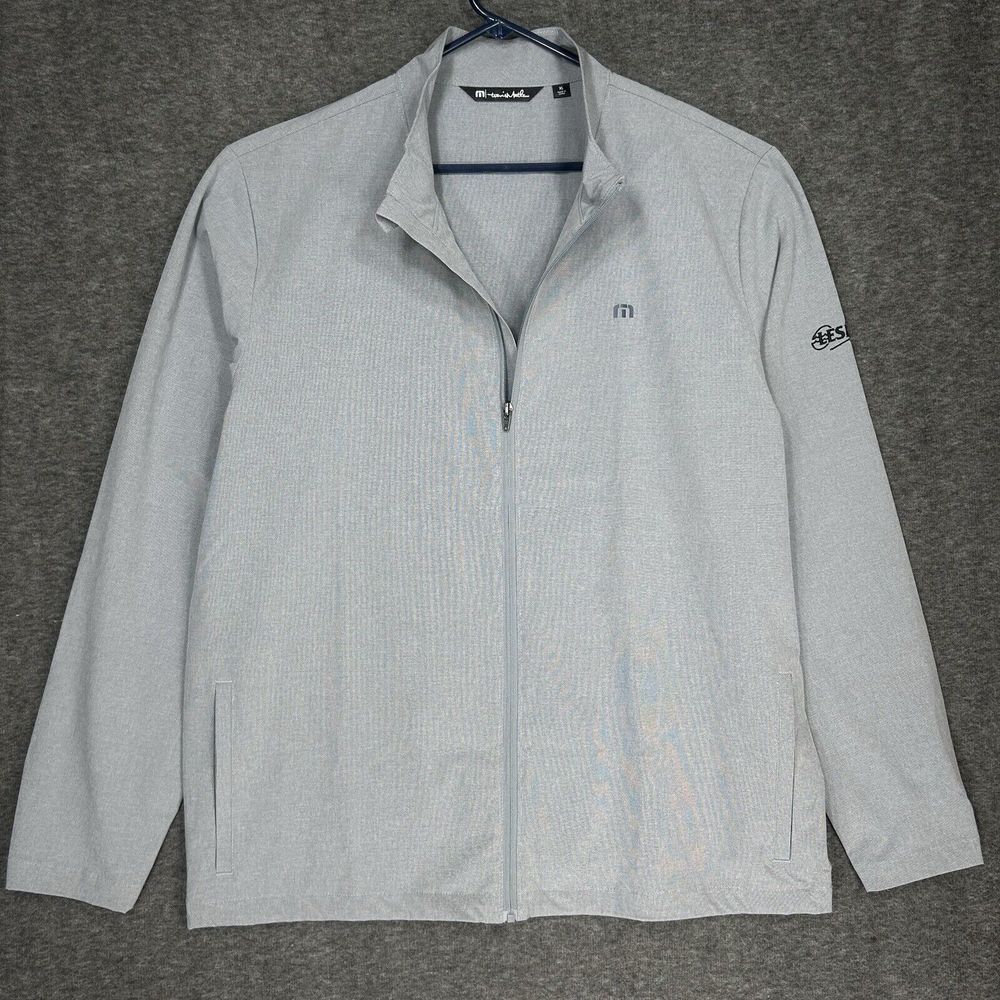 Travis Mathew Jacket XL Gray Full Zip Performance Stretch Golf cinch waist